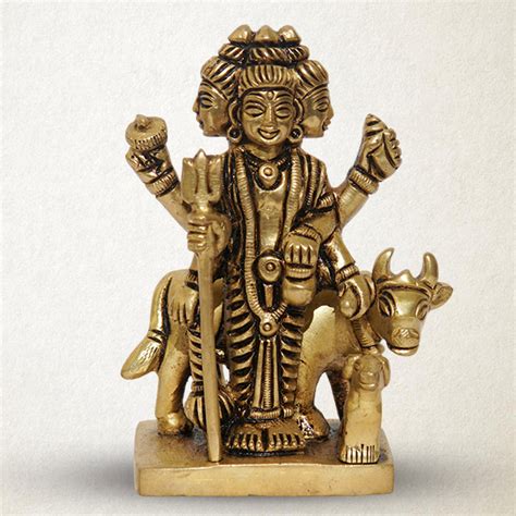 Brass Adiguru Lord Dattatreya Idol 3 5 Inches Dhrama Handicrafts