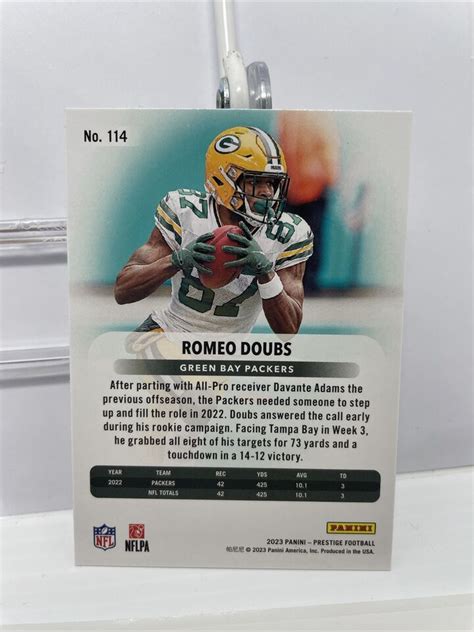 2023 Panini Prestige Romeo Doubs 114 Sparkle Xtra Points Green Bay