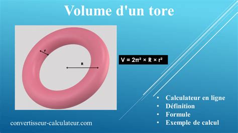 Calcul Du Volume D Un Tore Formule Et Proc Dure