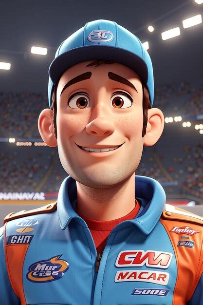 Premium Photo Nascar Driver Cartoon Character Fastpaced 3d Animation