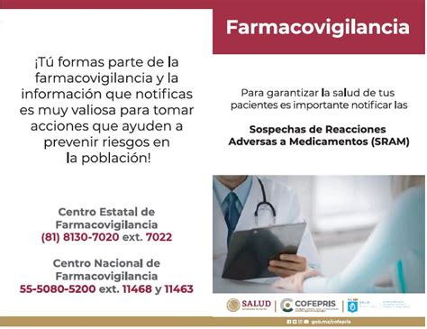 T Formas Parte De La Farmacovigilancia Subsecretar A De Regulaci N