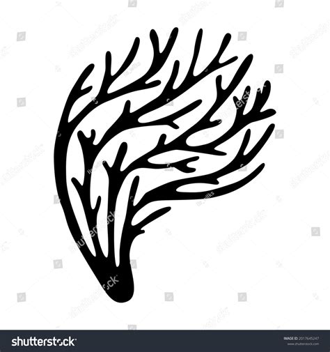 Algae Beautiful Black Branch Logo Algae Stock Vector Royalty Free