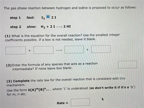 Solved A Proposed Mechanism For The Gas Phase Reaction Chegg