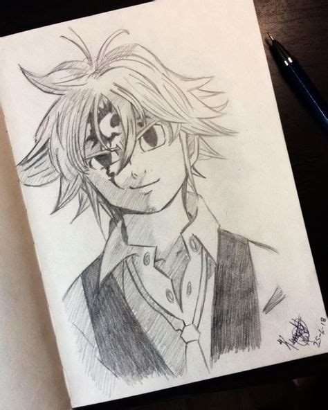 A Pencil Sketch Of Meliodas From Nanatsu No Taizai I Hope You