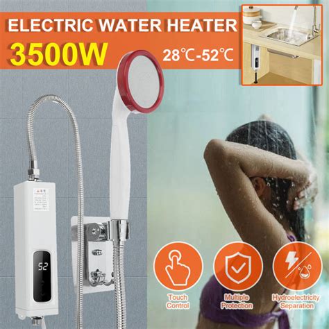 W V Led Instant Electric Water Heater Hot Instantaneous Shower Heater Shower Head