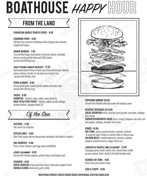 Menu at Boathouse at Hendry's Beach restaurant, Santa Barbara