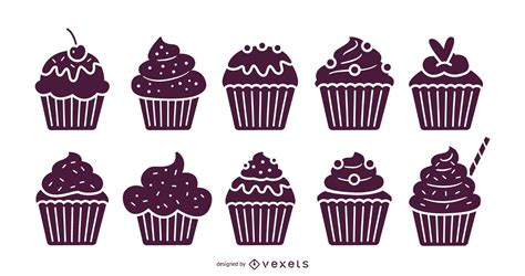 Cupcakes Illustration Set Vector Download