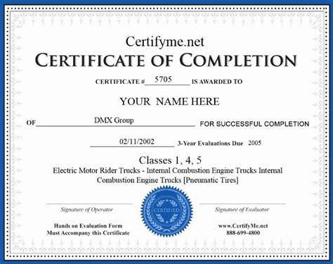 Printable Heavy Equipment Operator Certification Cards