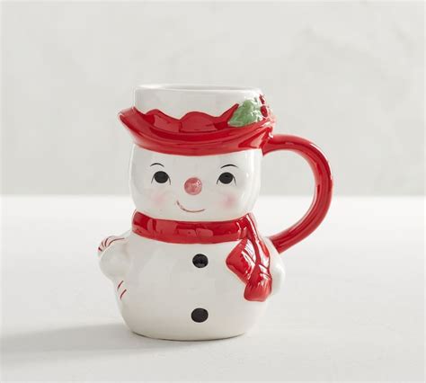 Snowman Figural Coffee Mug Pottery Barn Snowman Mugs Pottery Barn Pottery Barn Christmas