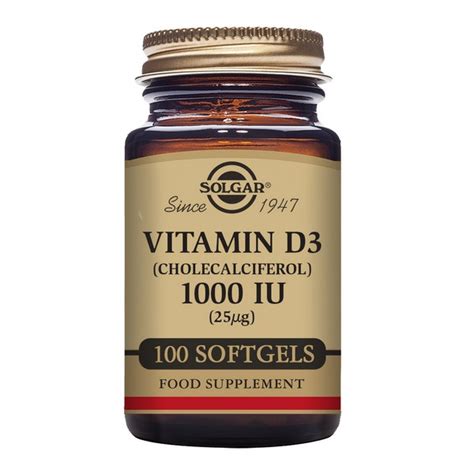 Solgar Vitamina D3 1000UI 25mcg 100 Perlas Boteprote