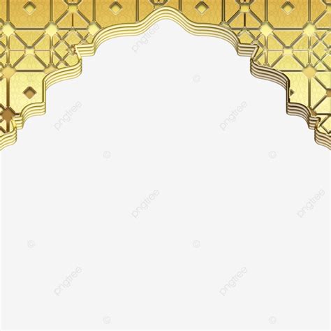 Golden Islamic Mehrab Banner Design Psd, Golden, Banner, Mehrab PNG ...