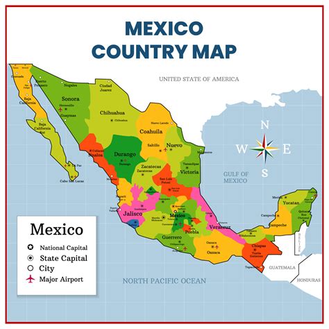 Mexico Country Map 20643681 Vector Art at Vecteezy