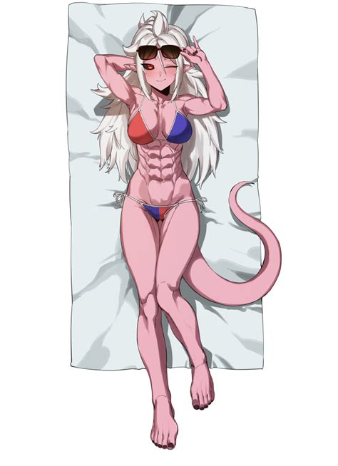 Rule 34 1girls Abs Android 21 Android 21 Evil Athletic Female Barefoot Beach Towel Big