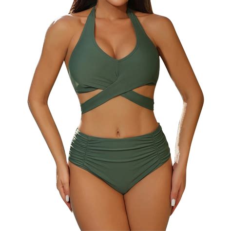 Divhosrg High Waisted Bikini Sets For Women Sporty Bikini Sets For Women Cheeky Bottoms