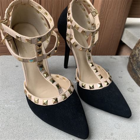 Beautiful Black And Nude Pumps With Rock Studs Depop