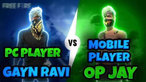 Mobile Player Vs Pc Player 1 Vs 1 Custom Challenge Garena Free Fire