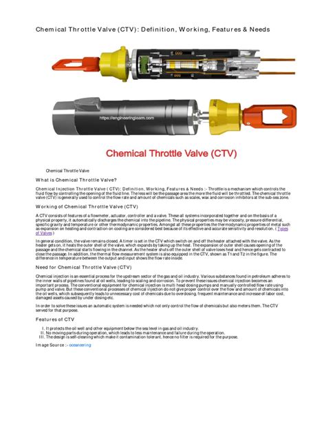 chemical throttle valve ctv definition working features