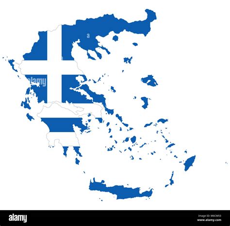 Flag In The Outline Of The Greece Flag Of The Hellenic Republic In