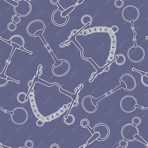 Premium Vector Seamless Pattern With Outline Snaffle Bits