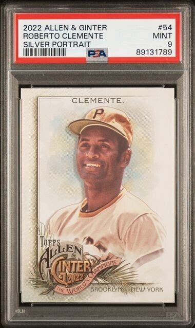 Roberto Clemente Topps Allen Ginter Silver Portrait Psa