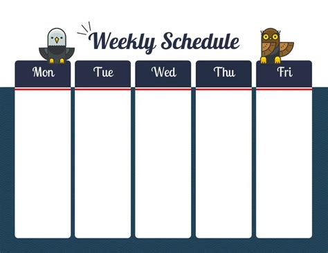 Blue And White Weekly Anime Schedule Template - Venngage