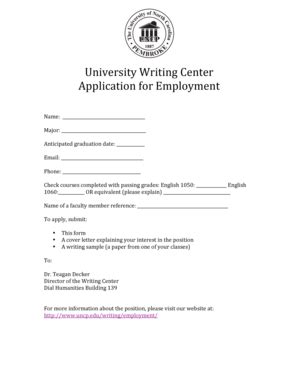 Fillable Online Uncp Edu Writing Employment Uncp Fax Email Print