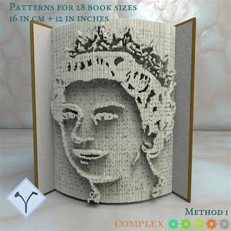 Queen Elizabeth Ii Book Folding Pattern Instruction Diy Etsy