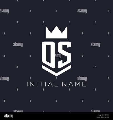 Os Logo With Shield And Crown Initial Monogram Logo Design Ideas Stock