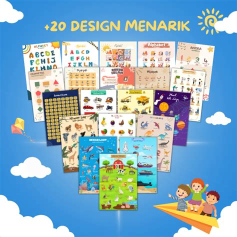jual poster edukasi anak lengkap poster  belajar anak art carton