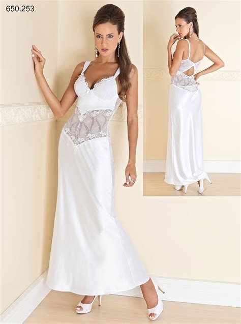 White Honeymoon Lingerie Bridal Satin Lace Nightgown Wedding Etsy Artofit