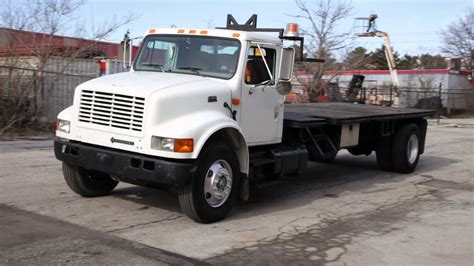 2001 International 4900 Flatbed Truck For Sale Youtube