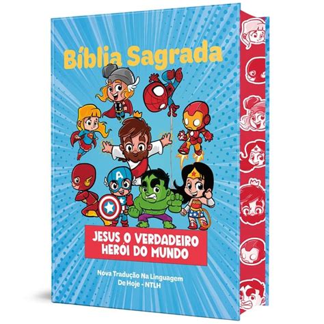 Bíblia Infantil Menino 10 Anos - Bíblia Sagrada Infantil NTLH Capa Dura Heróis Menino | Shopee Brasil