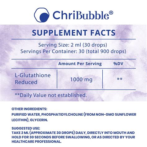 Chribubble Liposomal Glutathione 1000mg Pure Reduced L Glutathione