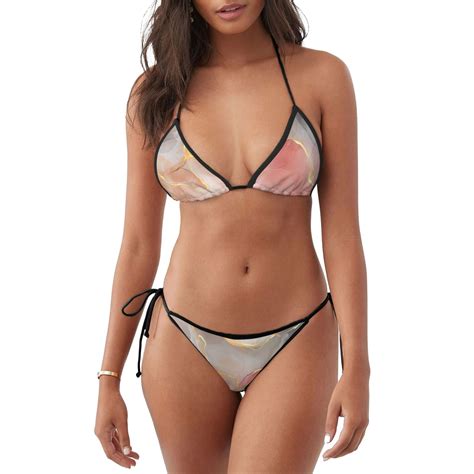 Salouo Abstract Marble Texture Pattern Women S Sexy Bikini Set String