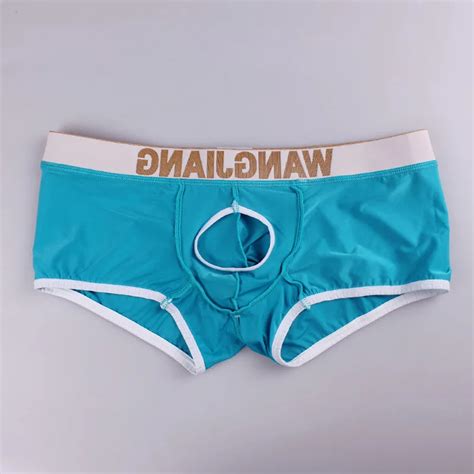 Boxer Shorts Masculinos Frente Aberta Sexy Cueca De Seda De Leite