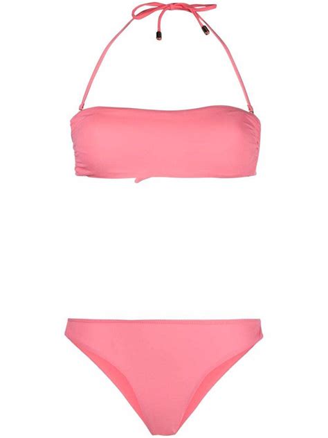 Buy Manokhi Halterneck Bandeau Bikini Set Pink At Off Editorialist