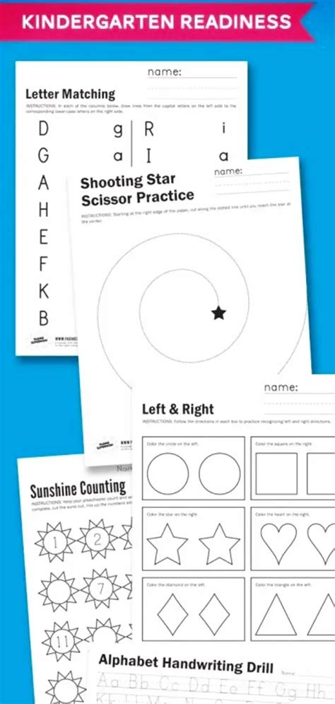 printable kindergarten readiness checklist  sheets