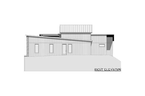 Exclusive Mid Century Modern House Plan With Exposed Beams Above Living