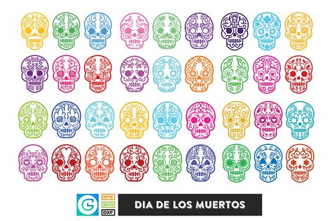 36 Dia De Los Muertos Svg Day Of The Dead Sugar Skull 373794 Cut