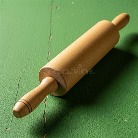 wooden rolling pin   green textured surface  rolling pin