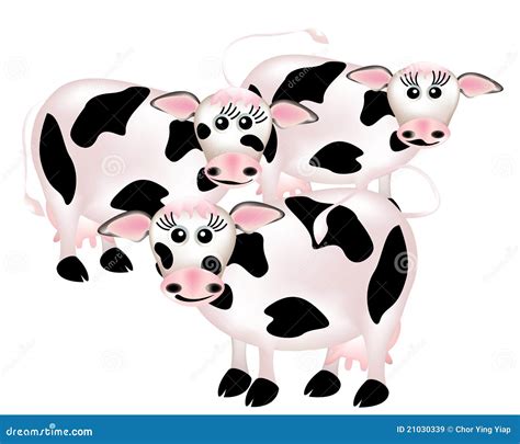 Group Of Cows Cartoon Stock Vector Illustration Of Agriculture 21030339