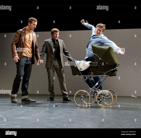 the baby stoning scene - l-r: Calum Callaghan (Fred), Billy Seymour ...