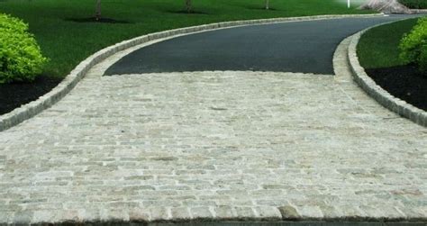 belgian block edging  entryway apron design