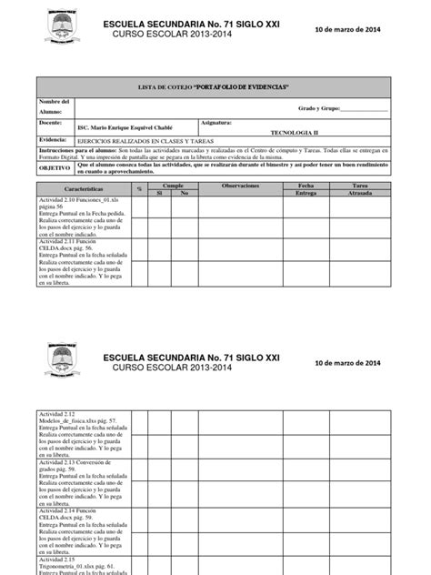 Pdf Lista De Cotejo Portafolio Docx Dokumen Tips