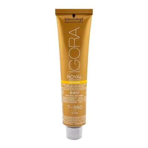 Schwarzkopf Igora Royal Absolutes Age Blend Hair Color 7 560 Medium Blonde Gold Chocolate