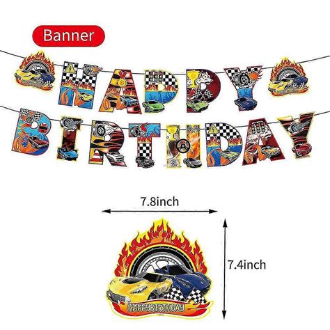 Hot Wheels Carro Desenho Animado Tema Balões Banner Bolo Topper Definir Crianças Menino Menina