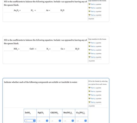 Solved Fill In The Coefficients To Balance The Following Chegg