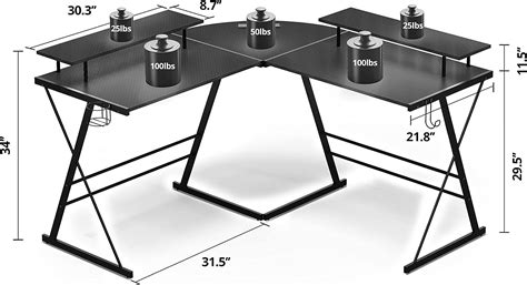 Buy Evajoy Gaming Desk L Shaped Computer Corner Desk Ergonomic