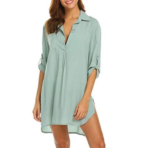 Women S Swimsuit Beach Cover Up Shirt Bikini Beachwear Bathing Suit Beach Dress Walmart