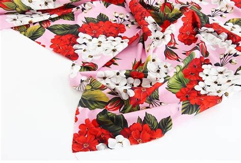 Italian Designer Cotton Poplin Cherry Blossom Floral Print Fabric